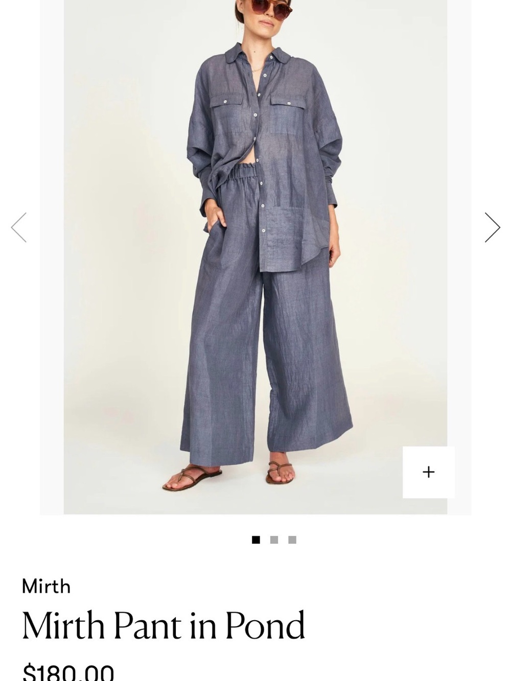 Mirth -color Pond Wide-Leg Linen Pants
